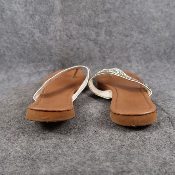 Casual Shoes Womens 7 Sandals Flip Flops Slip On Embellished Straps Comfort - Picture 4 of 8